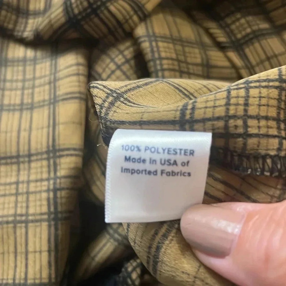 Allison Joy Ryan brown black plaid Cami lace top size medium - Picture 9 of 10